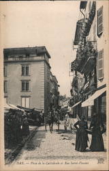 Place de la Cathédrale & Rue Saint-Vincent Dax, France Ind Hot Postcard Postcard Postcard