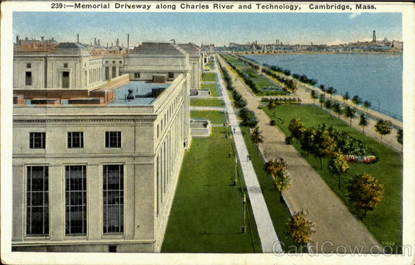 Memorial Driveway Along Charles River And Technology Cambridge Massachusetts