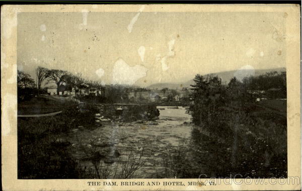 The Dam, Bridge And Hotel Milton Vermont