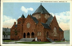 First Presbyterian Church Ambridge, PA Postcard Postcard