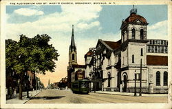 The Auditorium And St. Mary'S Church, Broadway Postcard