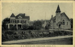 M. E. Church And Presonage Postcard