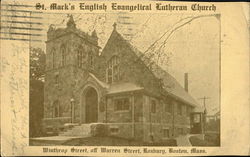 St. Mark'S English Evangelical Lutheran Church, Winthray Street. Off Warren Street, Roxbury Boston, MA Postcard Postcard