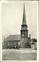 Bapist Church Chicopee Falls, MA Postcard Postcard