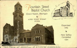 Fountain Street Baptist Church/Alfred Wesley Wishart Grand Rapids/Minister, MI Postcard Postcard