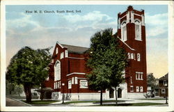 Christian Church North Main Street Rushville South Bend, IN Postcard Postcard