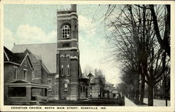 Christian Church, North Main Street Rushville, IN Postcard Postcard