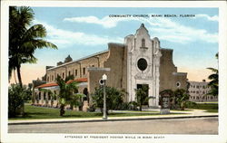 Community Church Miami Beach, FL Postcard Postcard