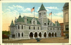 Post Office Augusta, ME Postcard Postcard