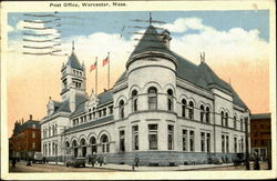 Post Office Worcester, MA Postcard Postcard