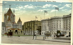 Trinity Church and Hotel Westminster, MA Postcard Postcard
