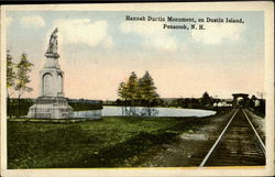 Hannah Dustin Monument, on Dustin Island Penacook, NH Postcard Postcard