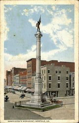 Confederate Monument Norfolk, VA Postcard Postcard