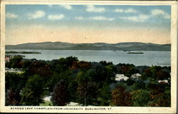 Across Lake Champlain From University Burlington, VT Postcard Postcard