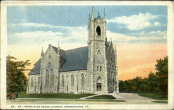 St. Francis De Sales Church Bennington, VT Postcard Postcard