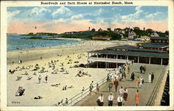 Boardwalk and Bath House at Nantasket Beach Massachusetts Postcard Postcard