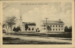 Town Hall and Church Halifax, MA Postcard Postcard
