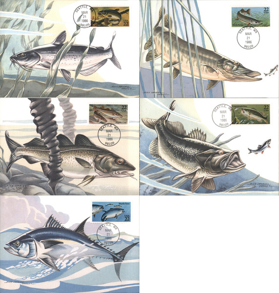 Set of 5: 22c Fish