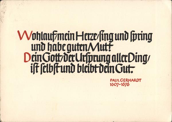 Religious poem by Paul Gerhardt (1607-1676) Austria