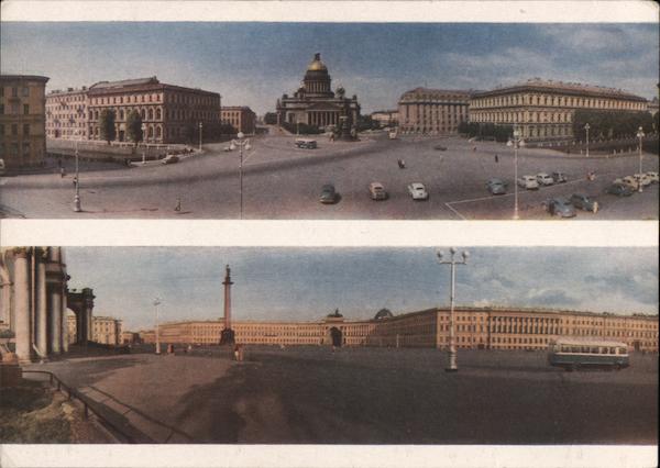 Saint Isaac's Square and Palace Square Leningrad (Saint Petersburg) USSR (Russia)