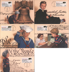 Set of 5: 1987 US Constitution 22c Postcard