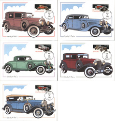 Set of 5: Stanley M. Paine Cars 1988 25c Postcard