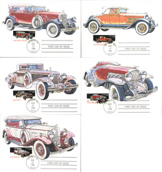 Set of 5: 25c Cars Series Postcard