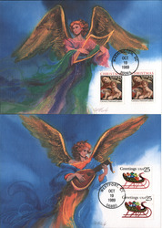 Set of 2: Christmas Angels Maximum Cards Postcard Postcard Postcard
