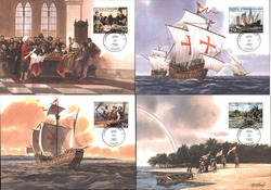 Set of 4: Christopher Columbus Series Postcard