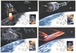 Set of 4: 1992 Space Exploration Series Postcard