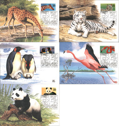 Set of 5: 1992 New Orleans Zoo Animals Series Postcard