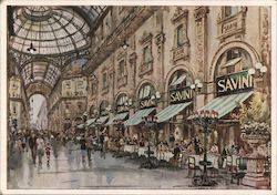 Milano - Savini Cafè in theGalleria Vittorio Emanuele Postcard