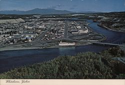 Bird's Eye View of City and Yukon River Whitehorse, YT Canada Yukon Territory Postcard Postcard Postcard