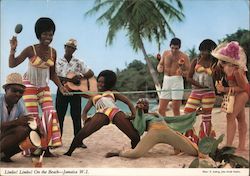 Limbo! Limbo! On the beach. Postcard