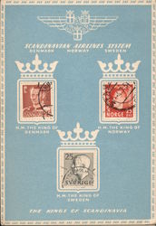 Scandinavian Airlines System, Stamps Postcard