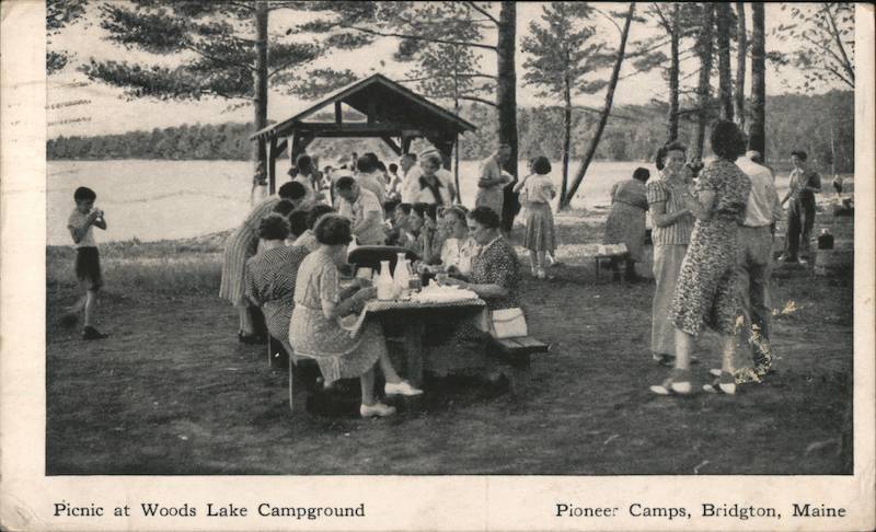 Picnic at Woods Lake Campground Pioneer Camps Bridgton Maine