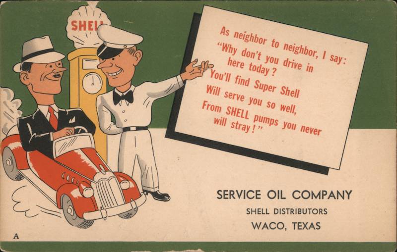 Service Oil Company, Shell Distributors Waco Texas