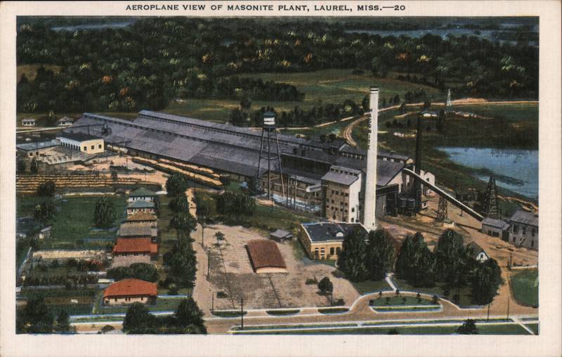 Aeroplane View of Masonite Plant Laurel Mississippi