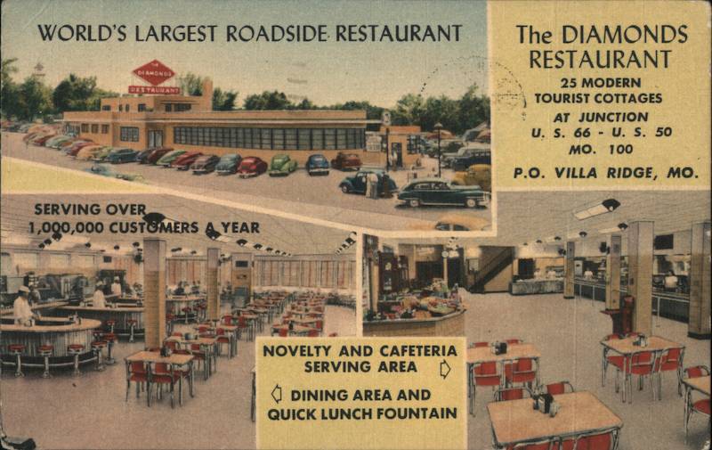 Diamonds Restaurant Villa Ridge, MO Postcard