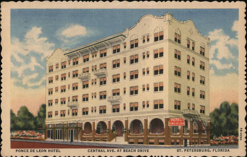 Hotel Ponce De Leon, On Waterfront Overlooking Tampa Bay St. Petersburg Florida