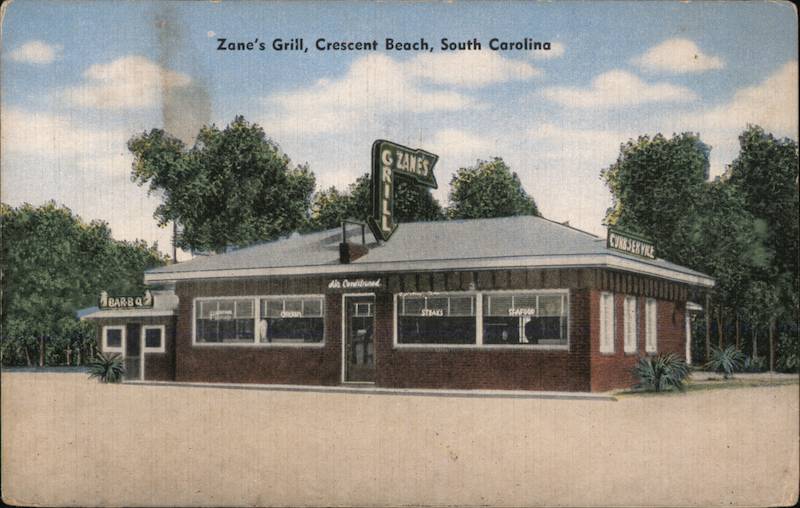Zane's Grill Crescent Beach, SC Postcard