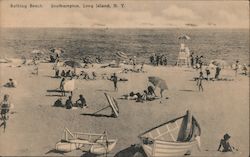 Bathing Beach Southampton, NY Postcard Postcard Postcard