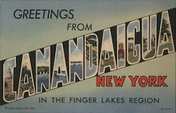 Greetings from Canandaigua New York in the Finger Lakes Region Postcard Postcard Postcard