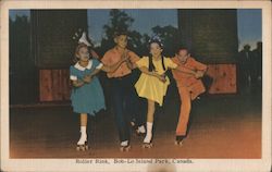 Children, Roller Rink Boblo Island Amusement Park Postcard