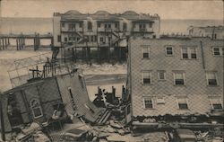 Hurricane Damage at 4th and Boardwalk Postcard