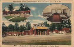 Shell Grove Camp on Tennessee and Kentucky Stateline Postcard