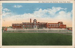 High School and Stadium Postcard