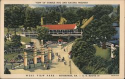 View of Tumble Bug and Racing Whippet, West View Park Postcard