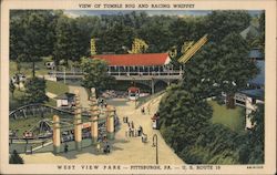 View of Tumble Bug and Racing Whippet, West View Park Pittsburgh, PA Postcard Postcard Postcard