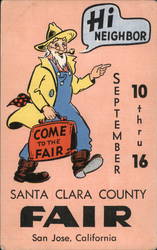 Santa Clara County Fair September 10 thru 16 Postcard